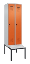C+P Spind Evolo PLUS 0490507-12 mit Bank 1 Abt.400mm Drehriegel (HxBxT) 2120x400x815mm 7035/6011