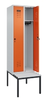 C+P Spind Evolo PLUS 0490507-12 mit Bank 1 Abt.400mm Drehriegel (HxBxT) 2120x400x815mm 7035/6011