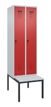 C+P Spind Evolo PLUS 0490507-12 mit Bank 1 Abt.400mm Drehriegel (HxBxT) 2120x400x815mm 7035/6011