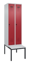 C+P Spind Evolo PLUS 0490507-12 mit Bank 1 Abt.400mm Drehriegel (HxBxT) 2120x400x815mm 7035/6011