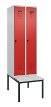 C+P Spind Evolo PLUS 0490507-12 mit Bank 1 Abt.400mm Drehriegel (HxBxT) 2120x400x815mm 7035/6011
