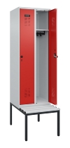 C+P Spind Evolo PLUS 0490507-12 mit Bank 1 Abt.400mm Drehriegel (HxBxT) 2120x400x815mm 7035/6011
