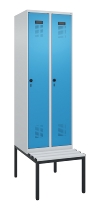C+P Spind Evolo PLUS 0490507-12 mit Bank 1 Abt.400mm Drehriegel (HxBxT) 2120x400x815mm 7035/6011