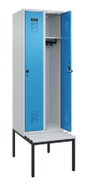 C+P Spind Evolo PLUS 0490507-12 mit Bank 1 Abt.400mm Drehriegel (HxBxT) 2120x400x815mm 7035/6011
