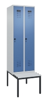 C+P Spind Evolo PLUS 0490507-12 mit Bank 1 Abt.400mm Drehriegel (HxBxT) 2120x400x815mm 7035/6011