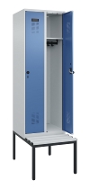 C+P Spind Evolo PLUS 0490507-12 mit Bank 1 Abt.400mm Drehriegel (HxBxT) 2120x400x815mm 7035/6011
