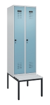 C+P Spind Evolo PLUS 0490507-12 mit Bank 1 Abt.400mm Drehriegel (HxBxT) 2120x400x815mm 7035/6011