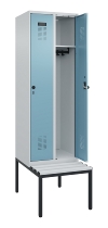 C+P Spind Evolo PLUS 0490507-12 mit Bank 1 Abt.400mm Drehriegel (HxBxT) 2120x400x815mm 7035/6011