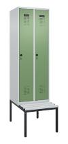 C+P Spind Evolo PLUS 0490507-12 mit Bank 1 Abt.400mm Drehriegel (HxBxT) 2120x400x815mm 7035/6011