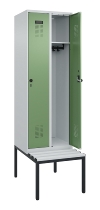 C+P Spind Evolo PLUS 0490507-12 mit Bank 1 Abt.400mm Drehriegel (HxBxT) 2120x400x815mm 7035/6011