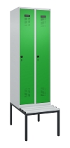 C+P Spind Evolo PLUS 0490507-12 mit Bank 1 Abt.400mm Drehriegel (HxBxT) 2120x400x815mm 7035/6011
