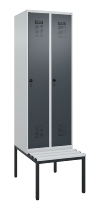 C+P Spind Evolo PLUS 0490507-12 mit Bank 1 Abt.400mm Drehriegel (HxBxT) 2120x400x815mm 7035/6011