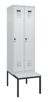 C+P Spind Evolo PLUS 0490507-12 mit Bank 1 Abt.400mm Drehriegel (HxBxT) 2120x400x815mm 7035/6011