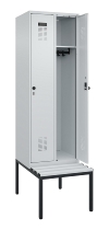 C+P Spind Evolo PLUS 0490507-12 mit Bank 1 Abt.400mm Drehriegel (HxBxT) 2120x400x815mm 7035/6011