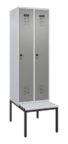 C+P Spind Evolo PLUS 0490507-12 mit Bank 1 Abt.400mm Drehriegel (HxBxT) 2120x400x815mm 7035/6011