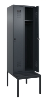 C+P Spind Evolo PLUS 0490507-12 mit Bank 1 Abt.400mm Drehriegel (HxBxT) 2120x400x815mm 7035/6011