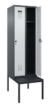 C+P Spind Evolo PLUS 0490507-12 mit Bank 1 Abt.400mm Drehriegel (HxBxT) 2120x400x815mm 7035/6011