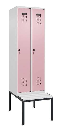 C+P Spind Evolo PLUS 0490507-12 mit Bank 1 Abt.400mm Drehriegel (HxBxT) 2120x400x815mm 7035/6011