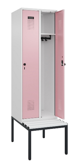 C+P Spind Evolo PLUS 0490507-12 mit Bank 1 Abt.400mm Drehriegel (HxBxT) 2120x400x815mm 7035/6011