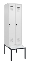 C+P Spind Evolo PLUS 0490507-12 mit Bank 1 Abt.400mm Drehriegel (HxBxT) 2120x400x815mm 7035/6011