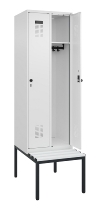 C+P Spind Evolo PLUS 0490507-12 mit Bank 1 Abt.400mm Drehriegel (HxBxT) 2120x400x815mm 7035/6011