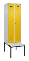 C+P Spind Evolo PLUS 0490507-12 mit Bank 1 Abt.400mm Drehriegel (HxBxT) 2120x400x815mm 7035/6011