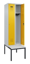 C+P Spind Evolo PLUS 0490507-12 mit Bank 1 Abt.400mm Drehriegel (HxBxT) 2120x400x815mm 7035/6011