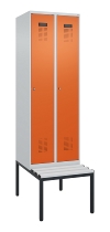 C+P Spind Evolo PLUS 0490507-12 mit Bank 1 Abt.400mm Drehriegel (HxBxT) 2120x400x815mm 7035/6011