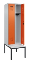 C+P Spind Evolo PLUS 0490507-12 mit Bank 1 Abt.400mm Drehriegel (HxBxT) 2120x400x815mm 7035/6011
