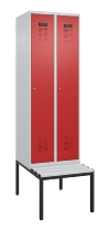 C+P Spind Evolo PLUS 0490507-12 mit Bank 1 Abt.400mm Drehriegel (HxBxT) 2120x400x815mm 7035/6011