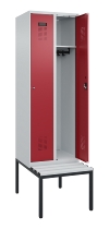 C+P Spind Evolo PLUS 0490507-12 mit Bank 1 Abt.400mm Drehriegel (HxBxT) 2120x400x815mm 7035/6011