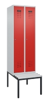 C+P Spind Evolo PLUS 0490507-12 mit Bank 1 Abt.400mm Drehriegel (HxBxT) 2120x400x815mm 7035/6011