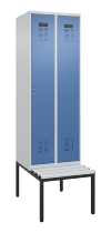 C+P Spind Evolo PLUS 0490507-12 mit Bank 1 Abt.400mm Drehriegel (HxBxT) 2120x400x815mm 7035/6011