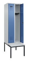 C+P Spind Evolo PLUS 0490507-12 mit Bank 1 Abt.400mm Drehriegel (HxBxT) 2120x400x815mm 7035/6011
