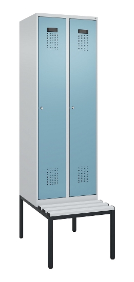 C+P Spind Evolo PLUS 0490507-12 mit Bank 1 Abt.400mm Drehriegel (HxBxT) 2120x400x815mm 7035/6011