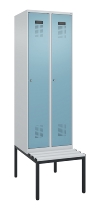C+P Spind Evolo PLUS 0490507-12 mit Bank 1 Abt.400mm Drehriegel (HxBxT) 2120x400x815mm 7035/6011