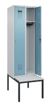 C+P Spind Evolo PLUS 0490507-12 mit Bank 1 Abt.400mm Drehriegel (HxBxT) 2120x400x815mm 7035/6011