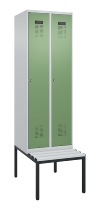 C+P Spind Evolo PLUS 0490507-12 mit Bank 1 Abt.400mm Drehriegel (HxBxT) 2120x400x815mm 7035/6011