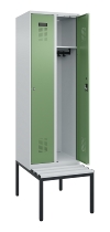 C+P Spind Evolo PLUS 0490507-12 mit Bank 1 Abt.400mm Drehriegel (HxBxT) 2120x400x815mm 7035/6011