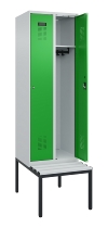 C+P Spind Evolo PLUS 0490507-12 mit Bank 1 Abt.400mm Drehriegel (HxBxT) 2120x400x815mm 7035/6011