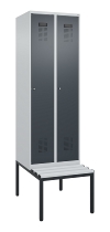 C+P Spind Evolo PLUS 0490507-12 mit Bank 1 Abt.400mm Drehriegel (HxBxT) 2120x400x815mm 7035/6011