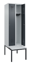 C+P Spind Evolo PLUS 0490507-12 mit Bank 1 Abt.400mm Drehriegel (HxBxT) 2120x400x815mm 7035/6011