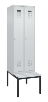 C+P Spind Evolo PLUS 0490507-12 mit Bank 1 Abt.400mm Drehriegel (HxBxT) 2120x400x815mm 7035/6011