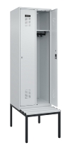 C+P Spind Evolo PLUS 0490507-12 mit Bank 1 Abt.400mm Drehriegel (HxBxT) 2120x400x815mm 7035/6011