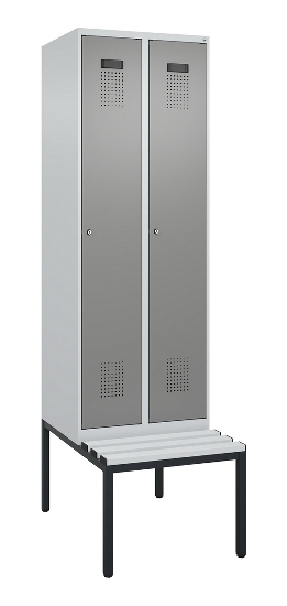 C+P Spind Evolo PLUS 0490507-12 mit Bank 1 Abt.400mm Drehriegel (HxBxT) 2120x400x815mm 7035/6011