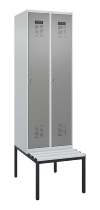C+P Spind Evolo PLUS 0490507-12 mit Bank 1 Abt.400mm Drehriegel (HxBxT) 2120x400x815mm 7035/6011