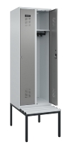 C+P Spind Evolo PLUS 0490507-12 mit Bank 1 Abt.400mm Drehriegel (HxBxT) 2120x400x815mm 7035/6011