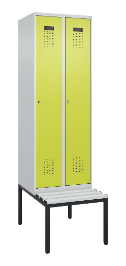 C+P Spind Evolo PLUS 0490507-12 mit Bank 1 Abt.400mm Drehriegel (HxBxT) 2120x400x815mm 7035/6011