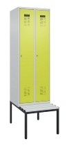 C+P Spind Evolo PLUS 0490507-12 mit Bank 1 Abt.400mm Drehriegel (HxBxT) 2120x400x815mm 7035/6011