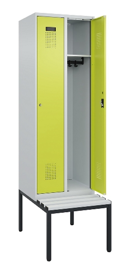 C+P Spind Evolo PLUS 0490507-12 mit Bank 1 Abt.400mm Drehriegel (HxBxT) 2120x400x815mm 7035/6011